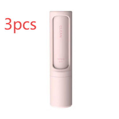 2-1 Reusable Pet Hair Remover Brush Lint Roller Portable Brush Beauty dealsniper-net Pink3pcs