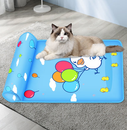 Summer Cooling Dog Mat With Pillow For Dog Cat Breathable Ice Pad Pets dealsniper-net Blue 40x60cm