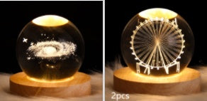 Luminous Starry Sky And Planets Moon Moon Crystal Ball Night Lamp Home Decor Gym From House Solid Wood Lamp Holder Set17 1PC