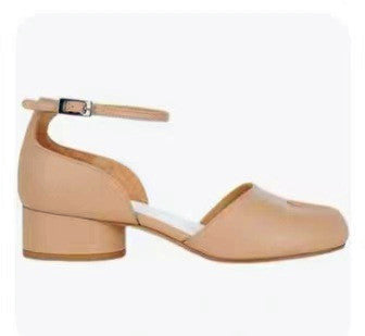 Split Toe Tabi Shoes Womens Heels Women dealsniper-net Apricot 3.5cm 34