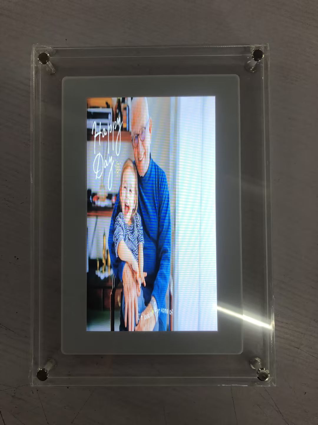 Digital Picture Frame Acrylic Video Player Digital Photo Frame Vertical Deals dealsniper-net Vertical screen White 7inches AU