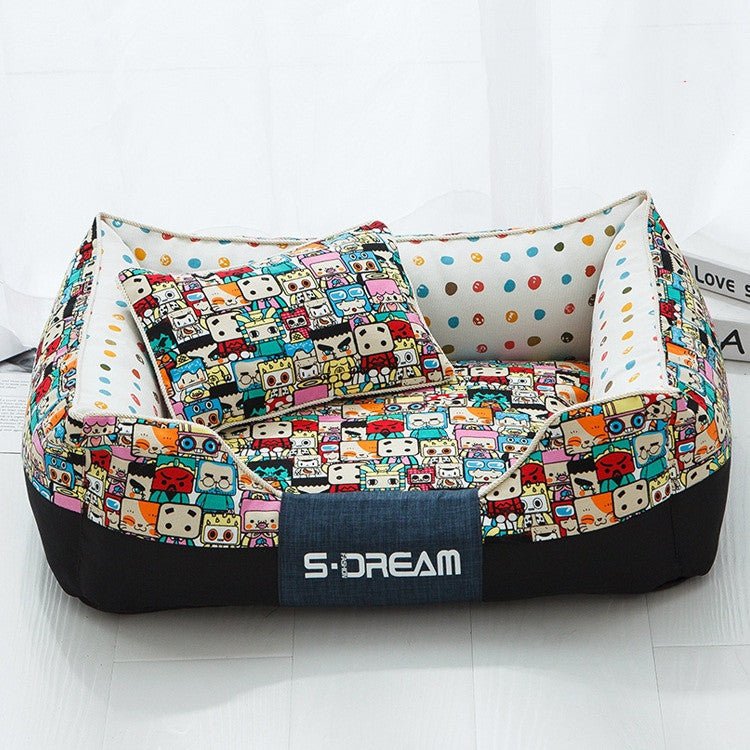 New House Dogs Product Bed Accessories Pets Cats Mat Pets dealsniper-net Robot Have small pillows L