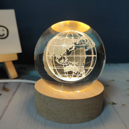 Usb Plug-in Luminous Crystal Ball Night Light Home Decor Gym From House Earth Usb Plug In