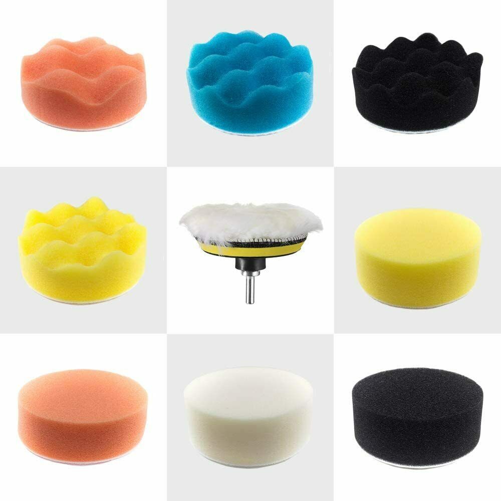 Car Buffing Pads Sponge Kit Polishing Set Bonnet Waxing Foam Seal Tool for Drill Vehicle dealsniper-net