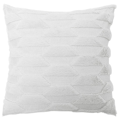 Geometric Rhombus Double-sided Three-dimensional Plush Pillowcase Home dealsniper-net B White A45x45cm