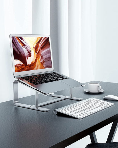 Laptop Stand, Computer Stand for Laptop, Aluminium Laptop Riser, Ergonomic Laptop Holder Compatible with MacBook Air Pro, Dell XPS, More 10-17 Inch Laptops Work from Home-Sliver Amazon Banned Gadgets dealsniper-net