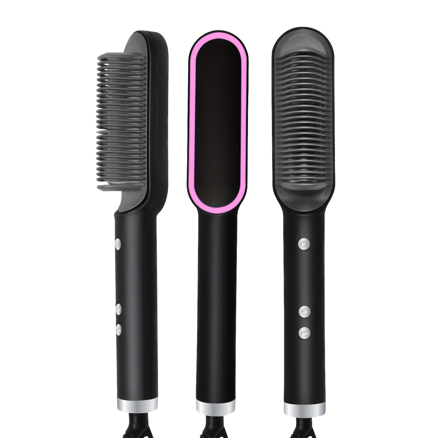 2-in-1 Electric Hair Straightener Brush Hot Comb Adjustment Heat Styling Curler Anti-Scald Comb, 2-in-1 Styling Tool For Long-Lasting Curls And Straight Hair Beauty dealsniper-net