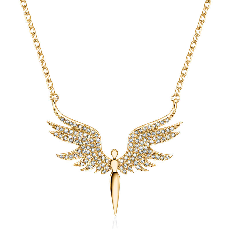 Titanium Steel Necklace For Women Creative Angel Wing Jewelry Gym From House Style 2