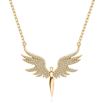 Titanium Steel Necklace For Women Creative Angel Wing Jewelry Gym From House Style 2