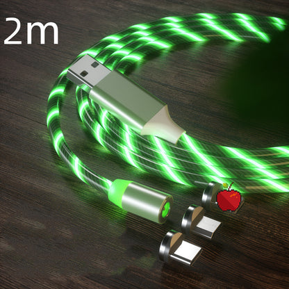 Magnetic Charging Cable Streamer Fast Charging Cable Lighting Phones DealSniper.net Green 2m 3in1