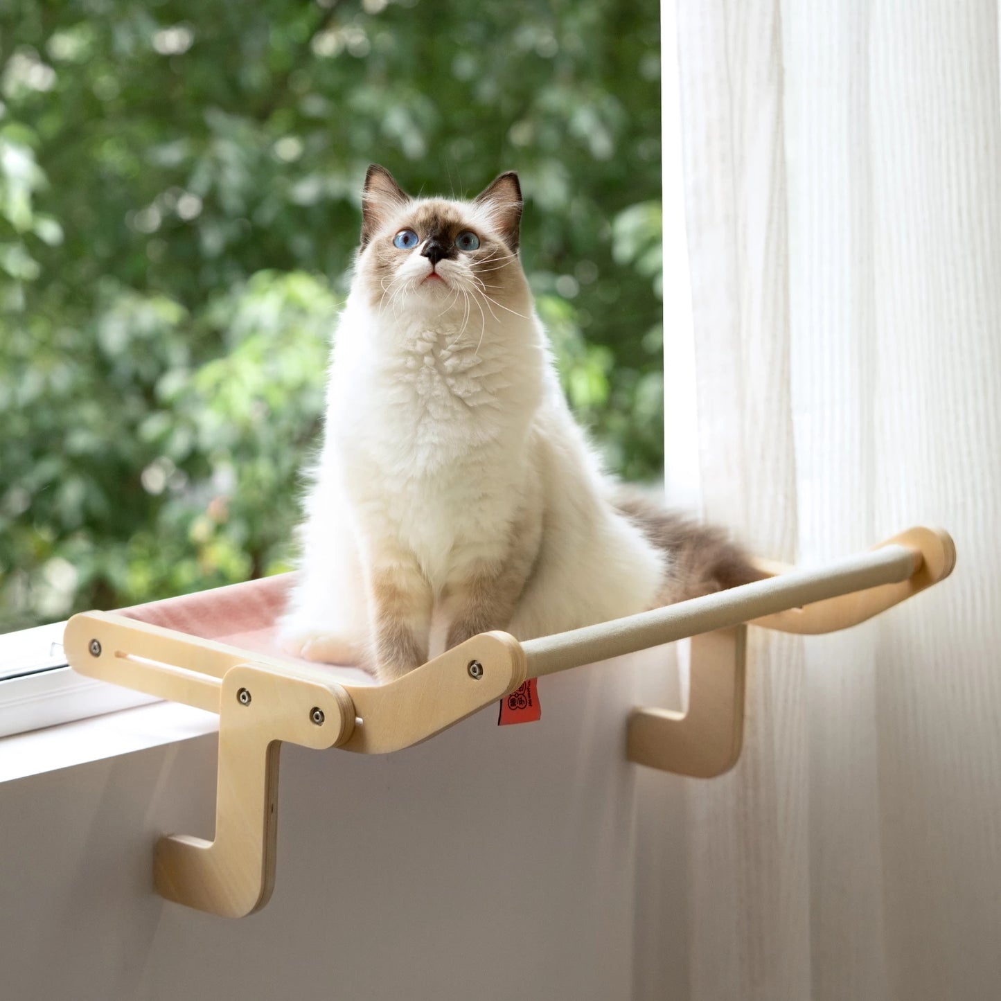 Mewoofun Pet Cat Window Perch 4 Color Wooden Assembly Hanging Bed Deals DealSniper.net