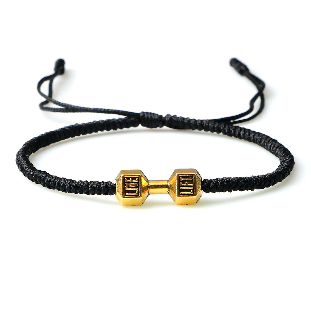 Originality Woven Dumbbell Alloy Bracelet Jewelry dealsniper-net Black gold