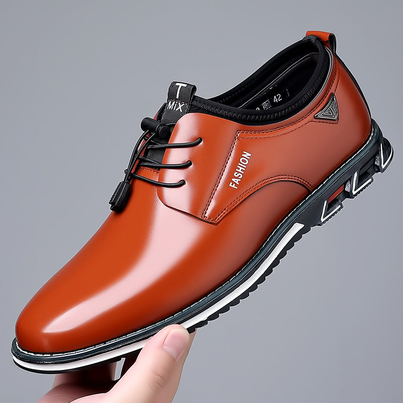 Plus Size Casual Leather Shoes Male Men DealSniper.net Dark Brown 38