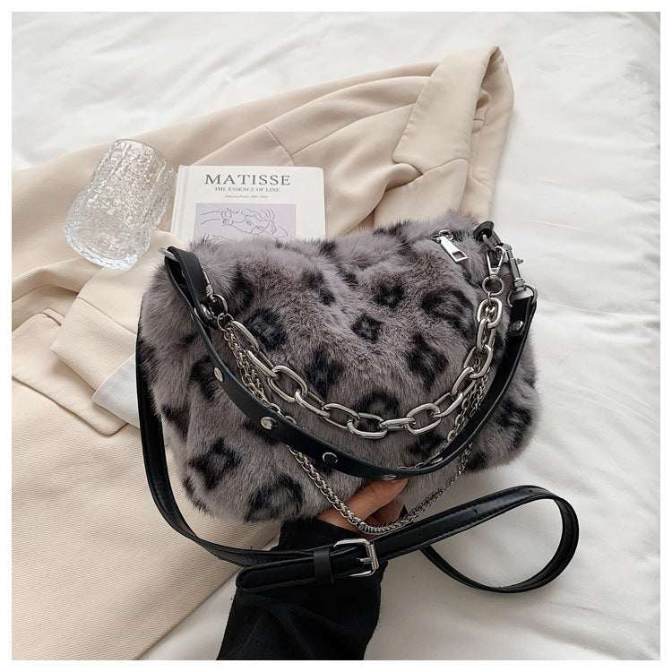 Winter Plush Bags Chain Shoulder Bag Women