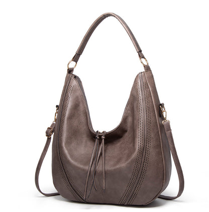 New Trend Retro Large Capacity Tote Shoulder Bag Tassel Women Gym From House GreyA 1PCS