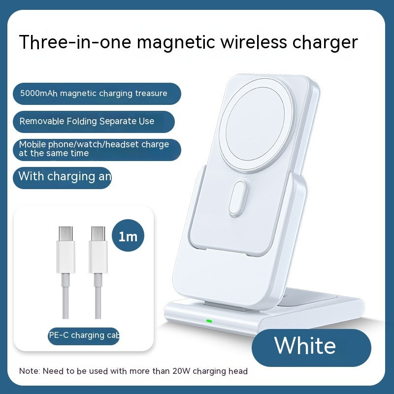 Magnetic Bracket Three In One Wireless Charger Electronics DealSniper.net