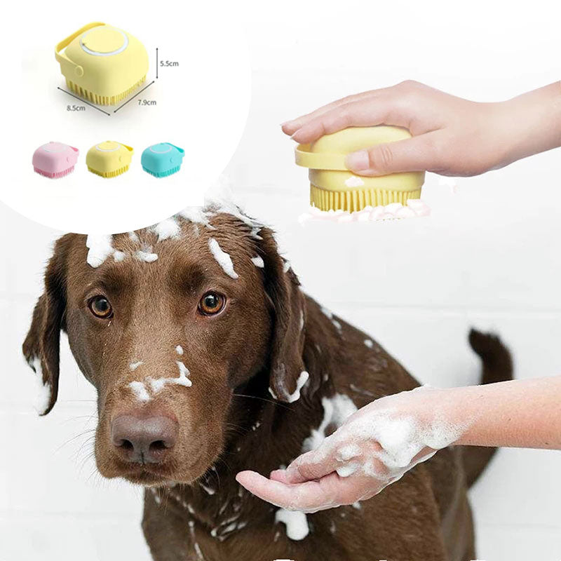 Silicone Dog Bath Massage Gloves Brush Pet Cat Bathroom Cleaning Tool Pets dealsniper-net