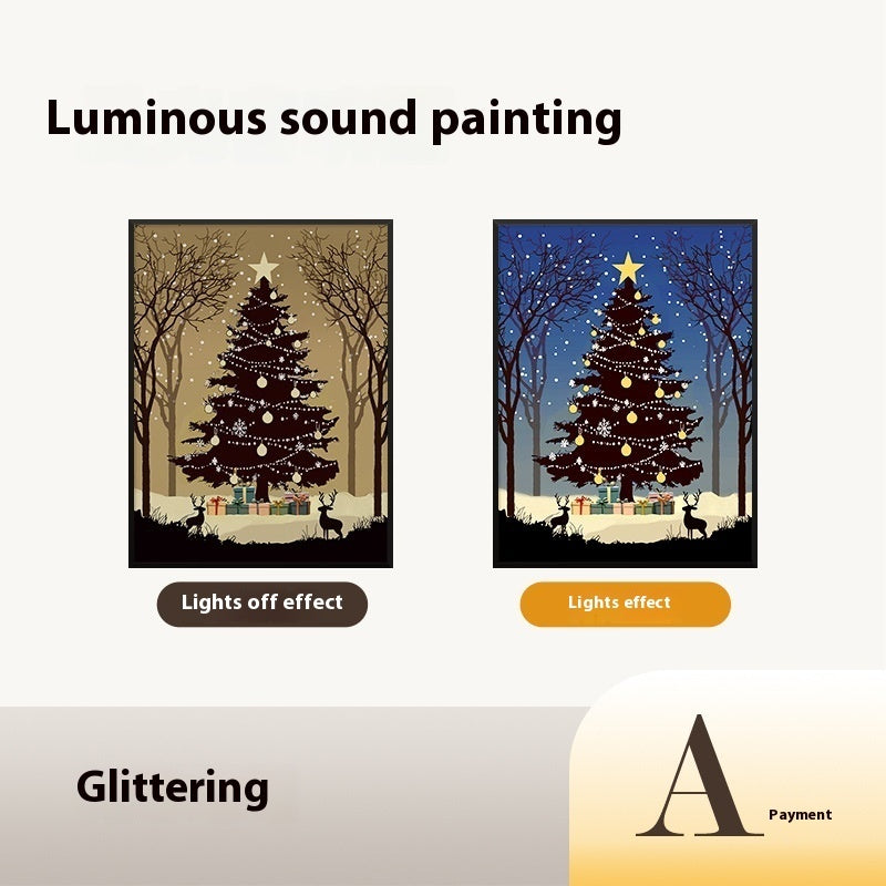 New Luminous Speaker Christmas Tree Painting Bluetooth Speaker Holidays DealSniper.net Shining 18x24 USB Plug In