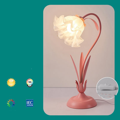 Bedside Flower Minimalist Creative Desk Lamp Home Decor Gym From House Red Light source free 220V US