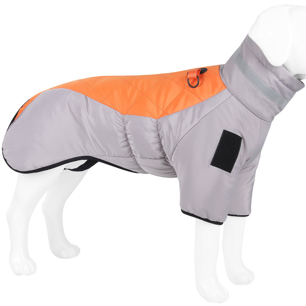 New Pet Dog Clothes Thickened With Reflective Warmth Pets Gym From House Grey orange 2XL