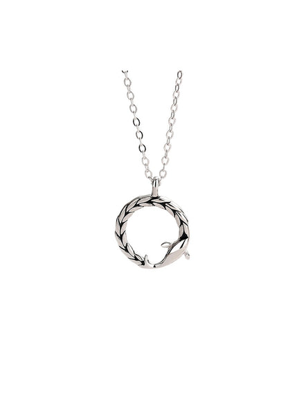 S925 Sterling Silver Fish Pendant Necklace Jewelry Gym From House Male