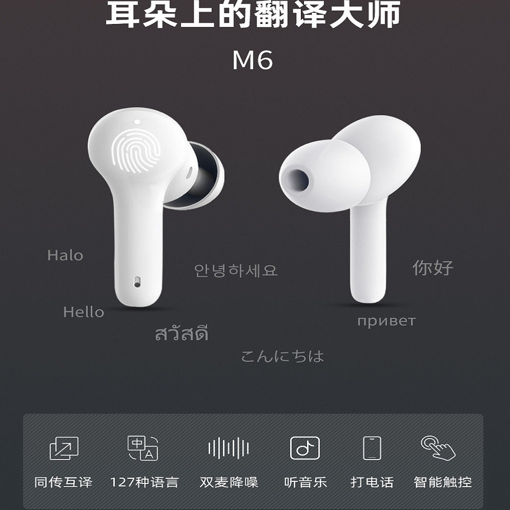 M6 Smart Bluetooth Translation Headphones Supports Electronics dealsniper-net White