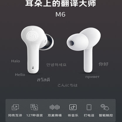 M6 Smart Bluetooth Translation Headphones Supports Electronics dealsniper-net White