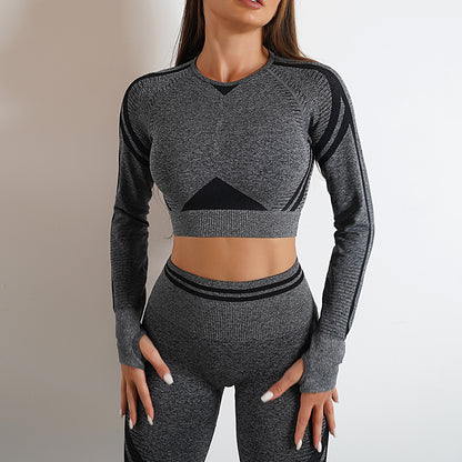 Seamless Yoga Pants Sports Gym Fitness Leggings Women Gym From House Hemp Grey Long Sleeve L