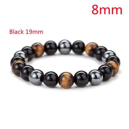 Tiger Eye Stone Bracelet Natural Stone Bracelet Jewelry dealsniper-net Black 19mm 8mm