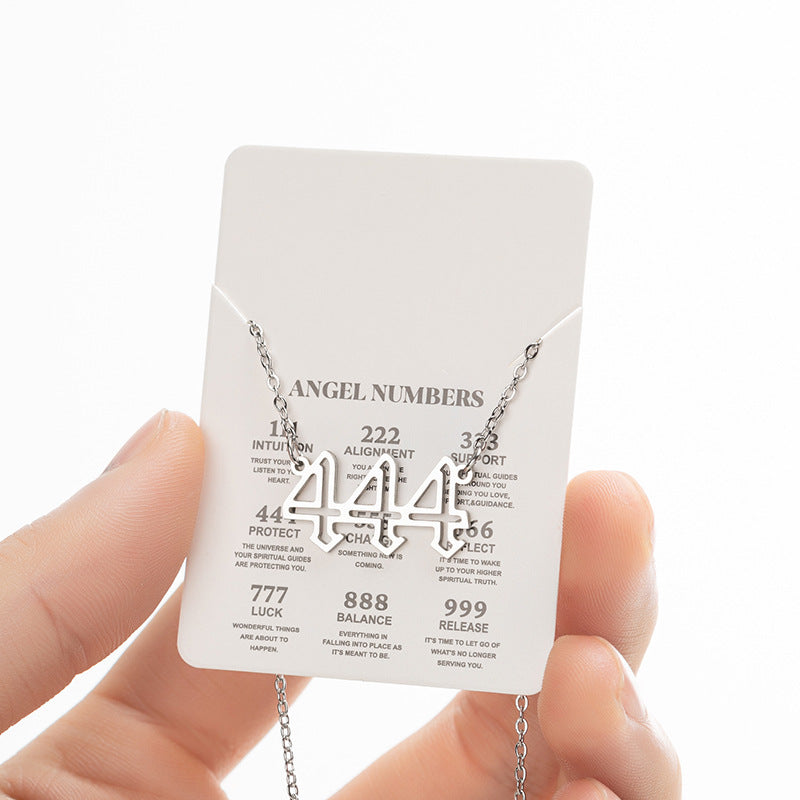 Women's New Angel Lucky Digital Pendant Necklace