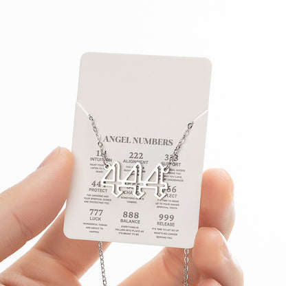 Women's New Angel Lucky Digital Pendant Necklace