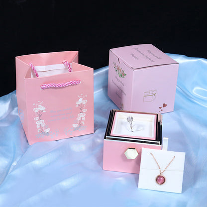 Rotating Soap Flower Rose Gift Box Creative Rotating Rose Jewelry