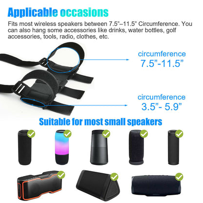 Bluetooth Speaker Mount Bike Adjustable Strap Accessories For Golf Cart Bicycle Outdoor DealSniper.net