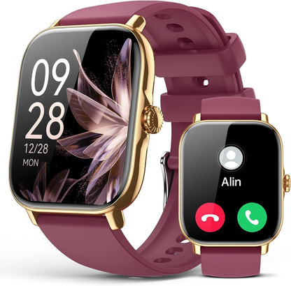 Heart Rate Sleep Test Bluetooth Calling P72 Smart Watch Health DealSniper.net Rose Red