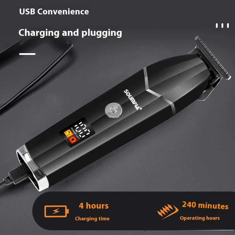Smart LCD Digital Display Oil Head Scissors Portable USB Charging Household Hair Scissors Men DealSniper.net