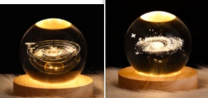 Luminous Starry Sky And Planets Moon Moon Crystal Ball Night Lamp Home Decor Gym From House Solid Wood Lamp Holder Set11 1PC