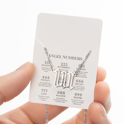 Women's New Angel Lucky Digital Pendant Necklace