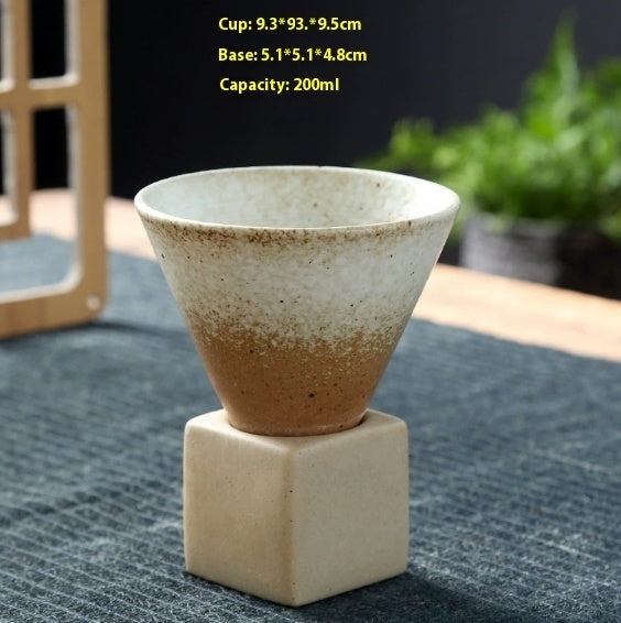 Stoneware Espresso Cup Vintage Ceramic Kitchen DealSniper.net White A 200ml