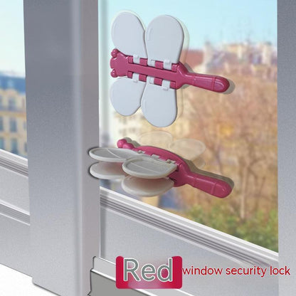 Children's Safety Protection Window Lock Punch-free Anti-pinching House dealsniper-net Window Security Lock Red