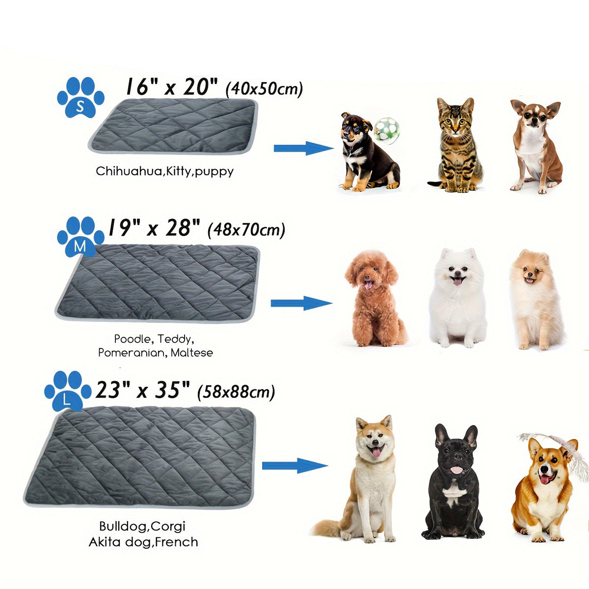 Dog Cat Bed Cat Dog Non-Slip Mat Extra Warm Thermal Pet Pad Pets dealsniper-net