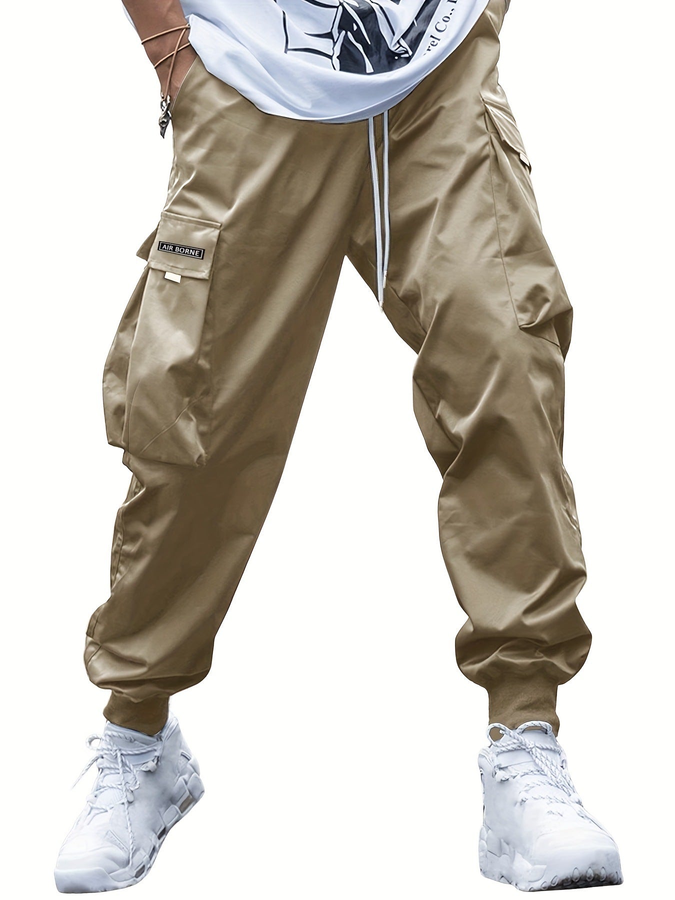 Multi-pocket Cargo Pants Men's Casual Hip-Hop Drawstring Men Gym From House Khaki 3XL