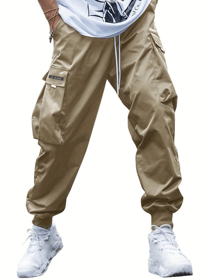 Multi-pocket Cargo Pants Men's Casual Hip-Hop Drawstring Men Gym From House Khaki 3XL