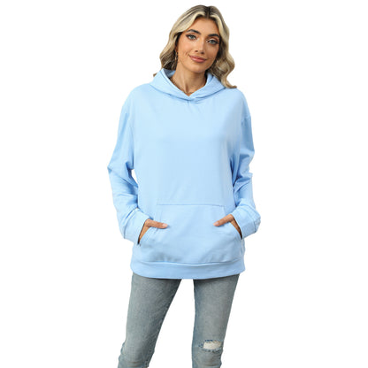 Casual Hooded Pocket Sweatshirt Women Women dealsniper-net Light Blue M