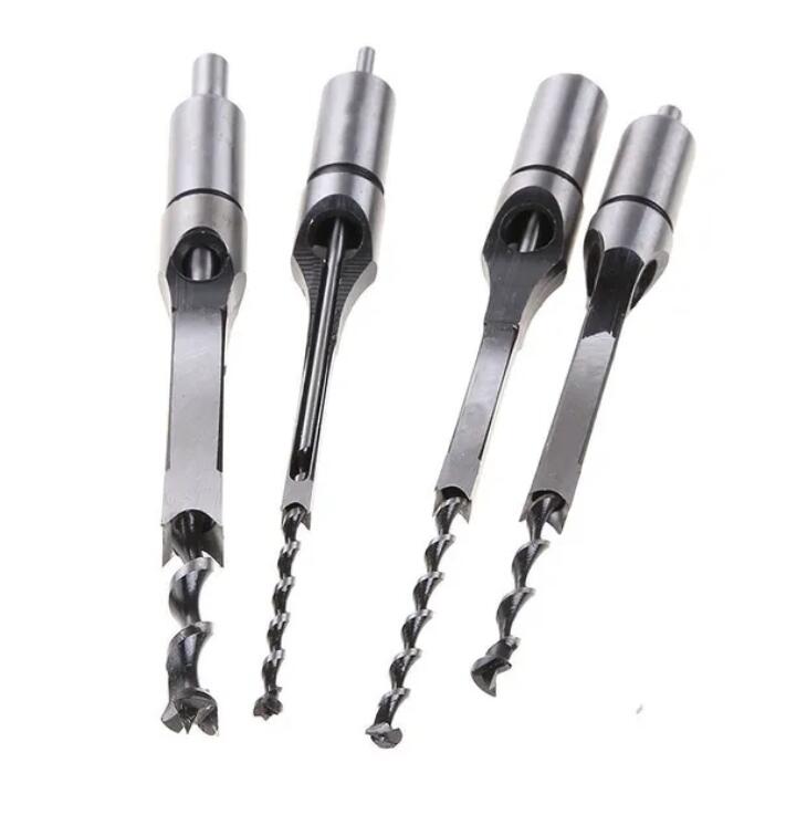 Square Hole Saws Auger Drill Bit Cut Mortising Chisel Woodworking Tool Set Home dealsniper-net