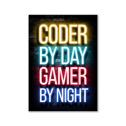 Nordic Neon Advertising Game Canvas Core Home Decor dealsniper-net 21style 30x40cm