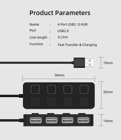 HUB Hub Multi-USB Splitter 4-port Extender Electronic dealsniper-net