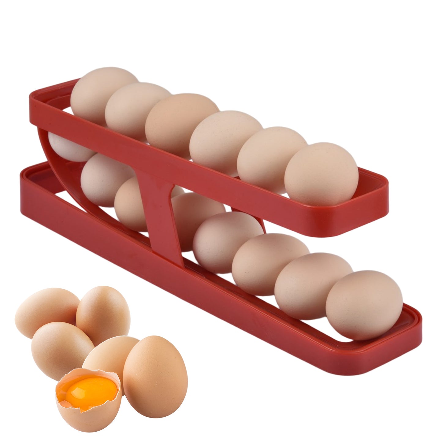 Automatic Scrolling Egg Rack Holder Storage Box Egg Basket Kitchen dealsniper-net