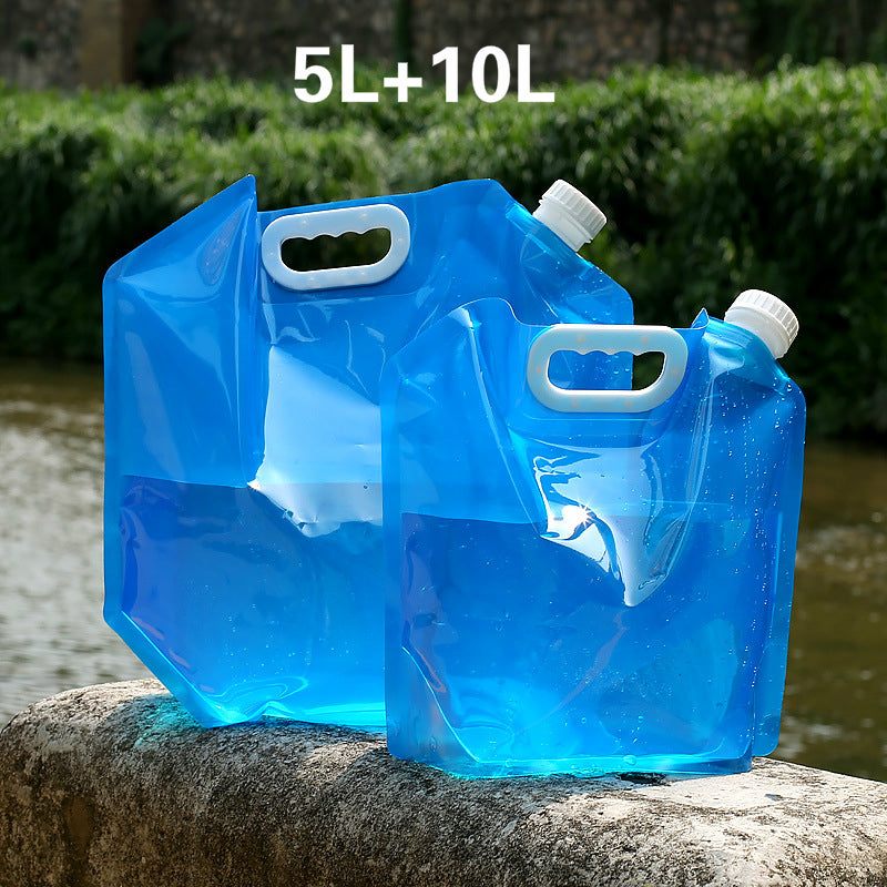 PVC Outdoor Camping Hiking Foldable Portable Water Bags Container Outdoor dealsniper-net Blue 5L 10L