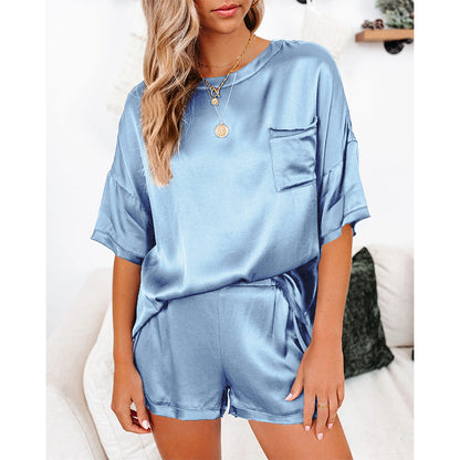 Pajama Set Short Sleeve Sleepwear Women Home Clothing Women dealsniper-net