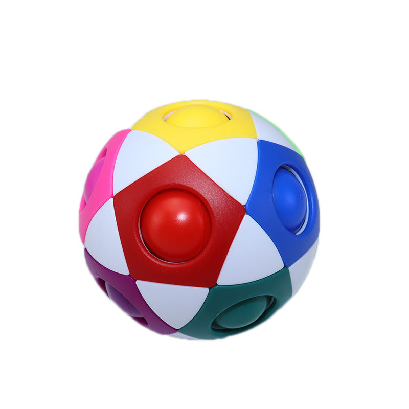 Decompression Soccer Rainbow Ball Magic Cube 12-hole Intellectual Toys Deals DealSniper.net White